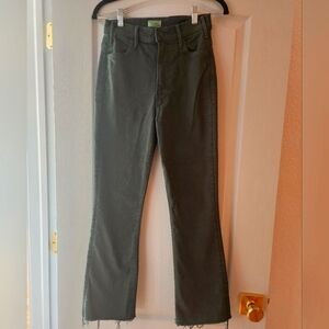 Mother Jeans the Hustler Ankle Fray, forest green, 27